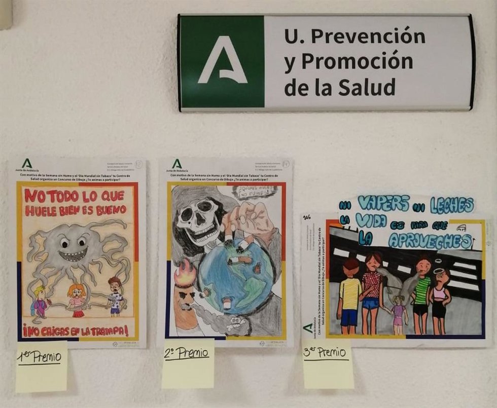 Distrito Sanitario Málaga-Valle del Guadalhorce entrega premios de certamen de dibujo de Día Mundial sin Tabaco