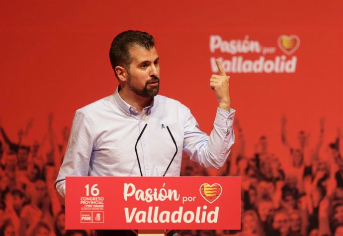 Archivo - El secretario general del PSOE de Castilla y León, Luis Tudanca, en el XVI Congreso Provincial del PSOE de Valladolid, 