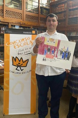 Álvaro Muñoz Parra, alumno del C.E.E. Nuestra Señora de la Esperanza, de Guadix (Granada) y ganador del certamen en la categoría nacional de Educación Especial.