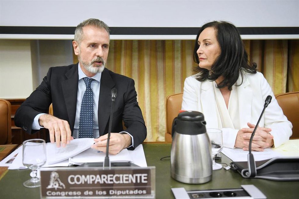 El presidente ejecutivo de Telefónica, Marc Murtra, comparece ante la Comisión Mixta de Seguridad Nacional, en el Congreso de los Diputados, a 12 de junio de 2025, en Madrid (España). Murtra comparece para a informar sobre las líneas generales para la s