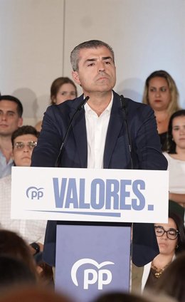 El presidente del PP de Canarias, Manuel Domínguez, durante un acto, en Hotel Santa Catalina, a 5 de junio de 2025, en Las Palmas de Gran Canaria, Canarias (España).