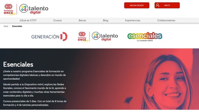 Imagen de la plataforma de los cursos.