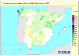 Las lluvias acumuladas en este año hidrológico ascienden a 610 l/m2, un 14% más de lo normal.