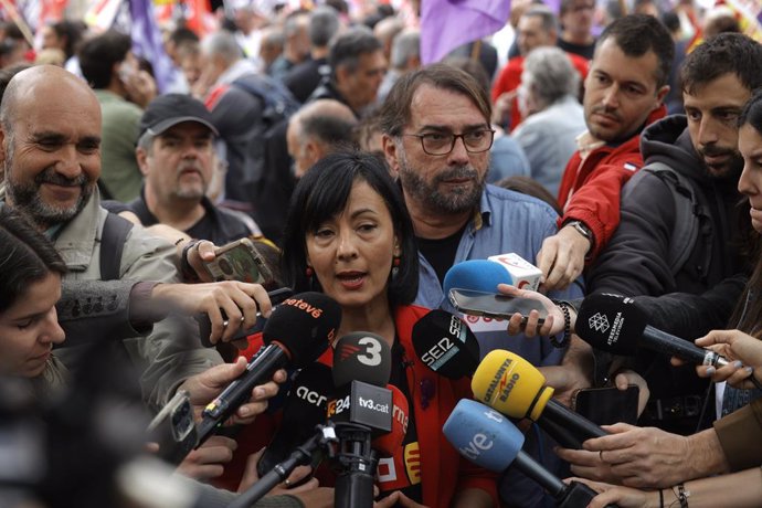 Archivo - La secretària general de CCOO de Catalunya, Belén López