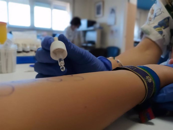 Test cutáneo de alérgenos a paciente pediátrica