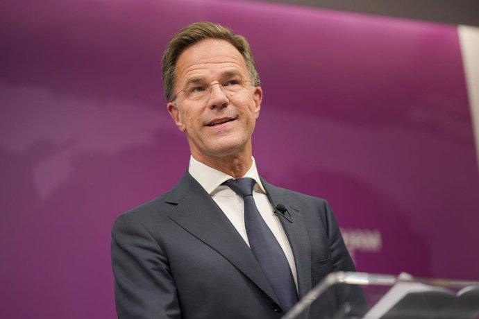 09 de junho de 2025, Reino Unido, Londres: O secretário-geral da Otan, Mark Rutte, faz um discurso na Chatham House durante sua visita ao Reino Unido. Foto: Yui Mok/PA Wire/dpa