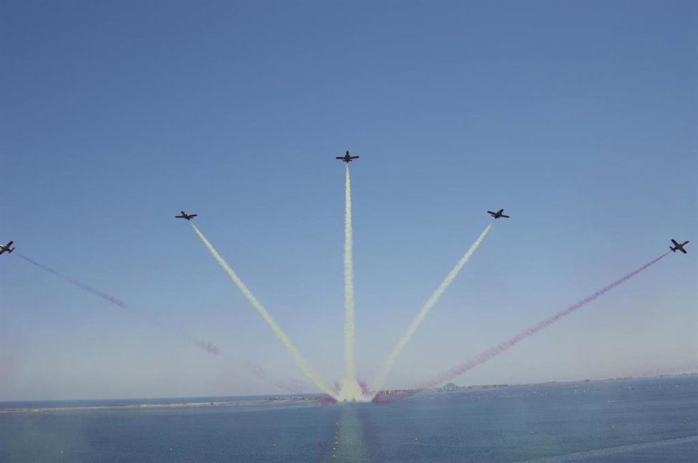 Archivo - Aviones de la Patrulla Águila en San Javier, Murcia (España).