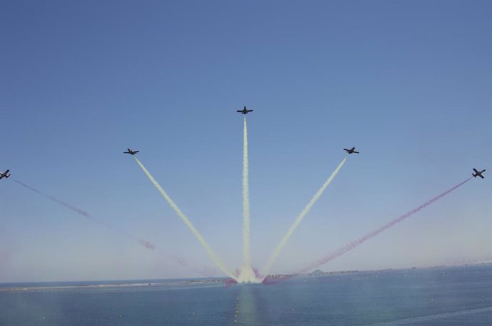 Archivo - Aviones de la Patrulla Águila en San Javier, Murcia (España).