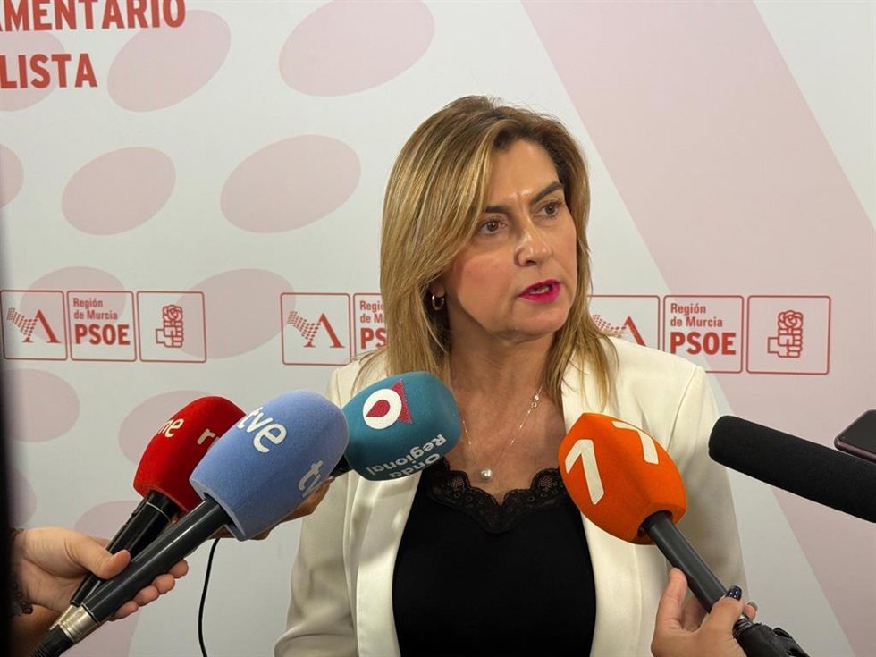 La portavoz del grupo parlamentario Socialista en la Asamblea Regional, Carmina Fernández