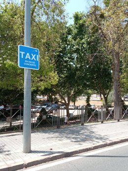 Parada de taxi eventual para conciertos cerca del Teatro de la Axerquía.