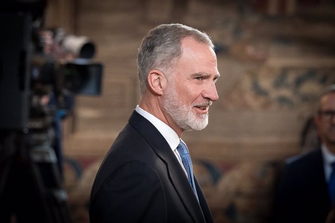 El Rey Felipe VI preside el acto del XL aniversario de la firma del Tratado de Adhesión de España a las Comunidades Europeas, en el Palacio Real, a 12 de junio de 2025, en Madrid (España). La ceremonia recuerda el histórico acuerdo firmado el 12 de junio 