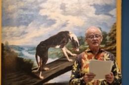 El actor Bill Murray interpreta una versión de 'Dog', de Lawrence Ferlinghetti, frente a la obra 'Fábula del perro y la presa", de Paul de Vos'.