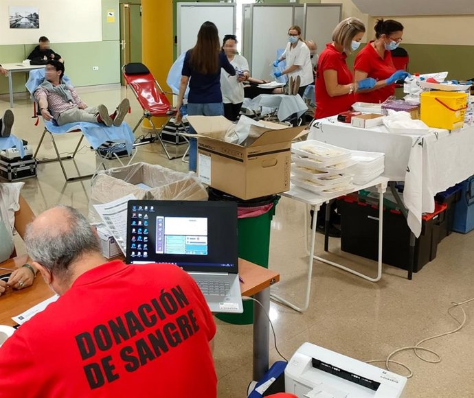 Donación de sangre en la Universidad de Jaén.