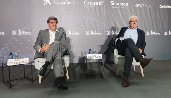 El gobernador del Banco de España, José Luis Escrivá, durante la 36 Trobada Empresarial al Pirineu.