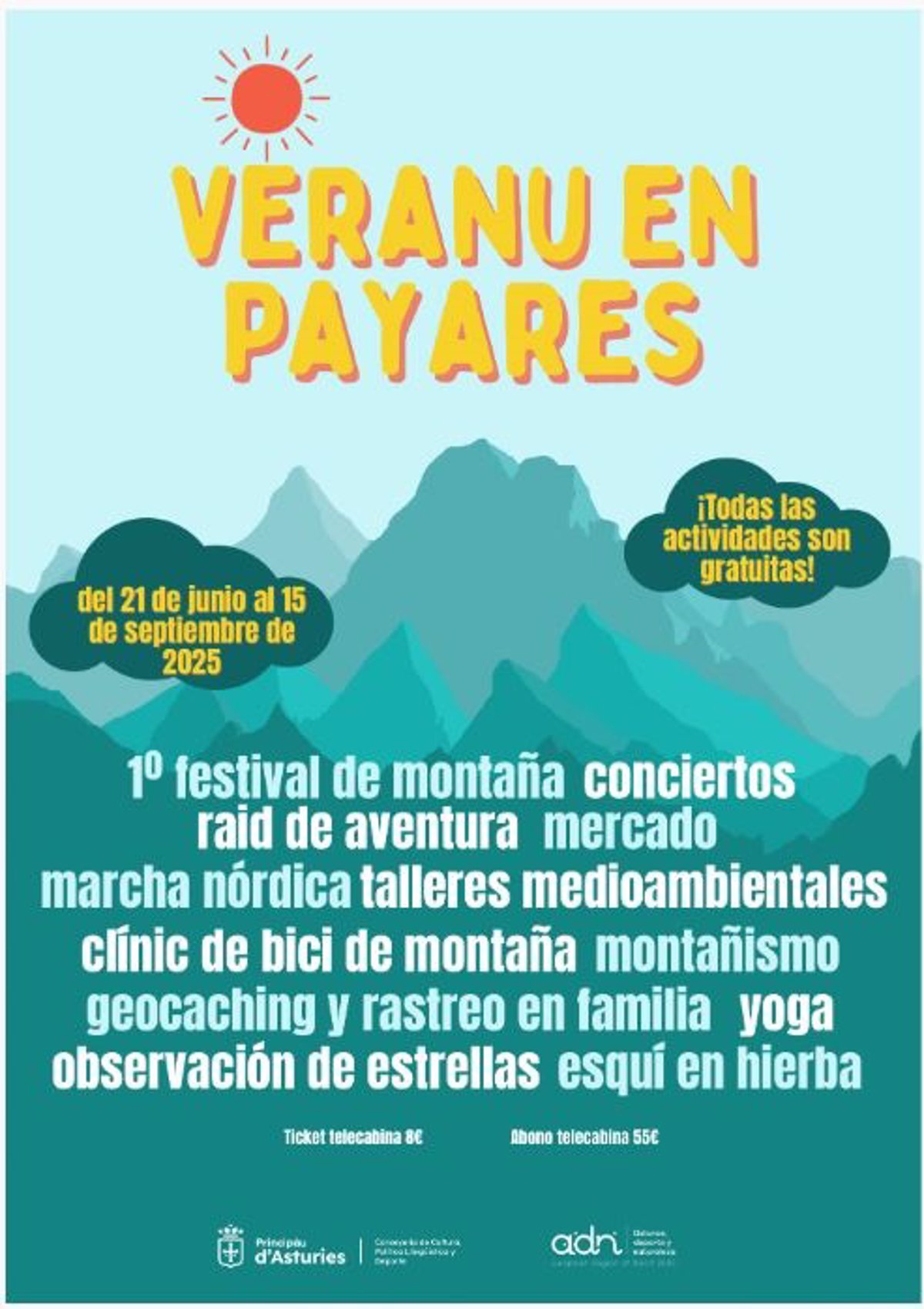 El programa de actividades  Veranu en Payares  de este año incluye un festival de alta montaña