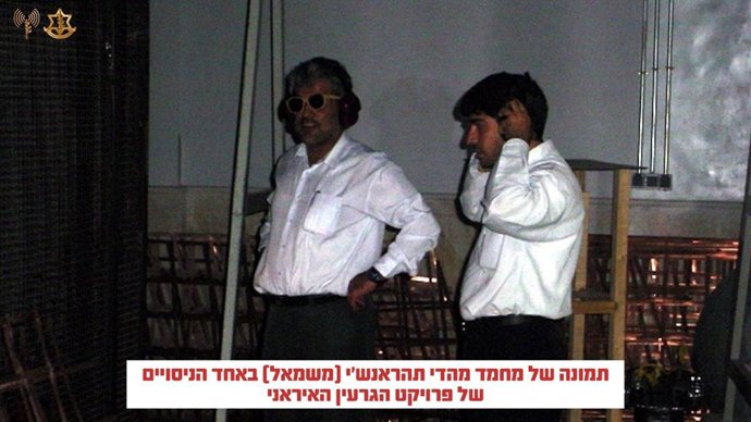 Fotografía de Mohammad Mehdi Terhransi (izquierda), uno de los científicos nucleares muertos en un ataque israelí