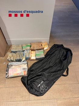 Botín recuperado del atraco.