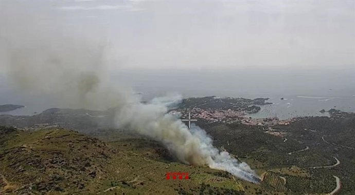 Incendio forestal en Cadaqués (Girona)