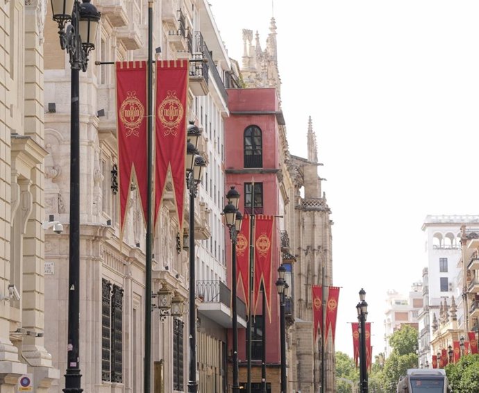 Decoración para el Corpus Christi en Sevilla.