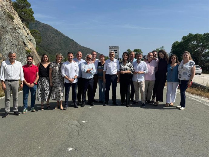 Imagen de este sábado del PSOE de Málaga en su reunión de trabajo sobre la carretera de San Pedro a Ronda.