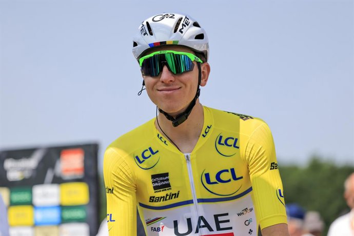 Tadej Pogacar, UAE Team Emirates - XRG, durante o Critérium du Dauphiné 2025, prova de ciclismo, Etapa 2, Prémilhat > Issoire (204,6 Km) em 9 de junho de 2025 em Issoire, França - Foto Stefano Cavasino / DPPI