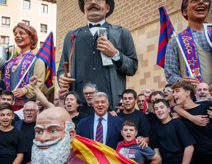 O presidente do FC Barcelona, Joan Laporta, no Marxa Culer para Montserrat