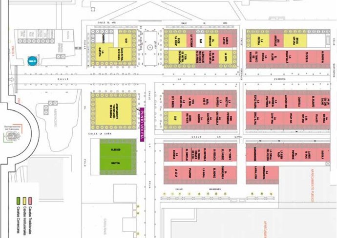 Plano de la Feria del Corpus de Granada 2025 en el recinto ferial de Almanjáyar.