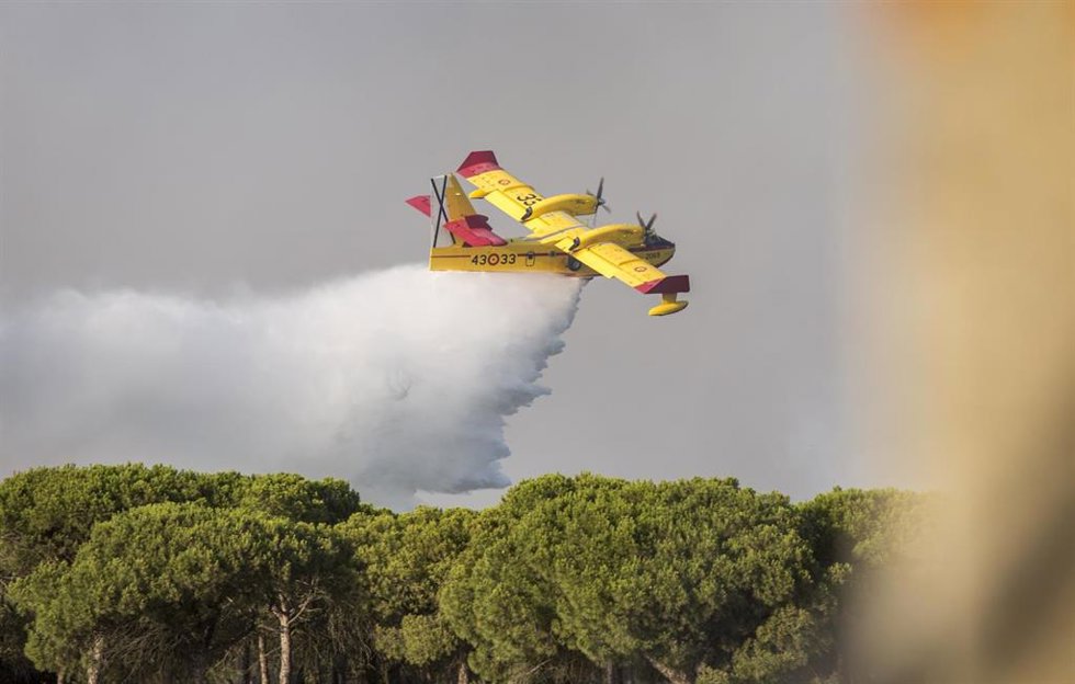Archivo - Efectivos en el incendio de Doñana (Huelva)