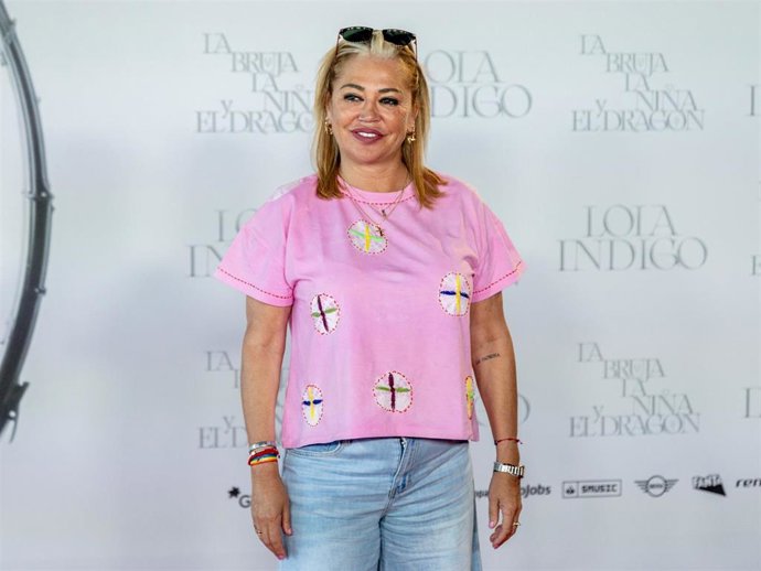 Belén Esteban durante el photocall previo al concierto de la cantante Lola Indigo, en el Estadio Riyadh Air Metropolitano, a 14 de junio de 2025, en Madrid (España).