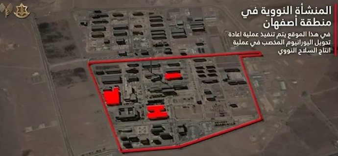 Ataque israelí contra instalación nuclear iraní en Isfahan (Irán)
