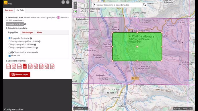 Web en què es poden descarregar mapes en format BIM