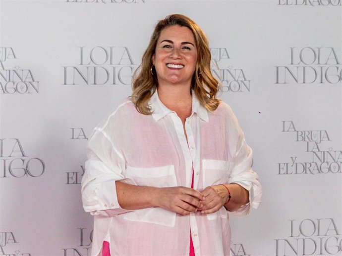 La presentadora Carlota Corredera durante el photocall previo al concierto de la cantante Lola Indigo, en el Estadio Riyadh Air Metropolitano, a 14 de junio de 2025, en Madrid (España).
