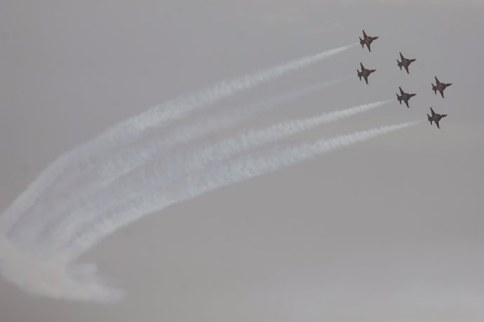 Festival Aéreo 'Aire 2025', no Centro Deportivo y Cultural del Ejército del Aire y del Espacio (C.D.S.C.M.E.A.) 'Fernández de Tudela', em 15 de junho de 2025, em San Javier, Região de Murcia (Espanha). Esse festival, que é realizado em comemoração aos 4