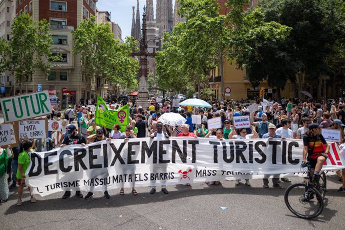 Manifestació contra la massificació turística a Barcelona