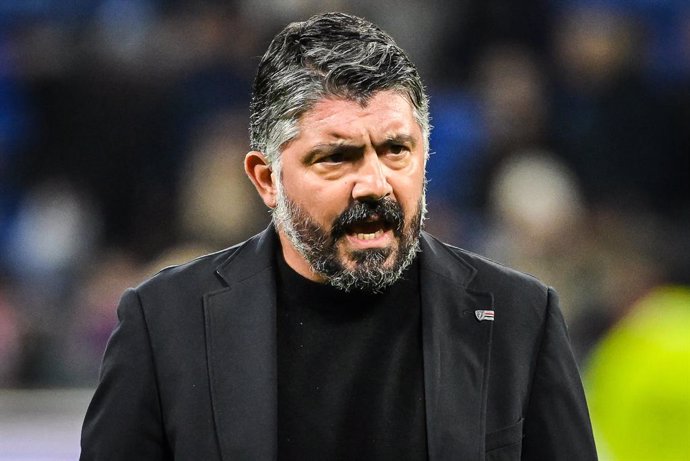 Archivo - Gennaro GATTUSO of Marseille during the French championship Ligue 1 football match between Olympique Lyonnais (Lyon) and Olympique de Marseille on February 4, 2024 at Groupama Stadium in Décines-Charpieu near Lyon, France - Photo Matthieu Mirvil