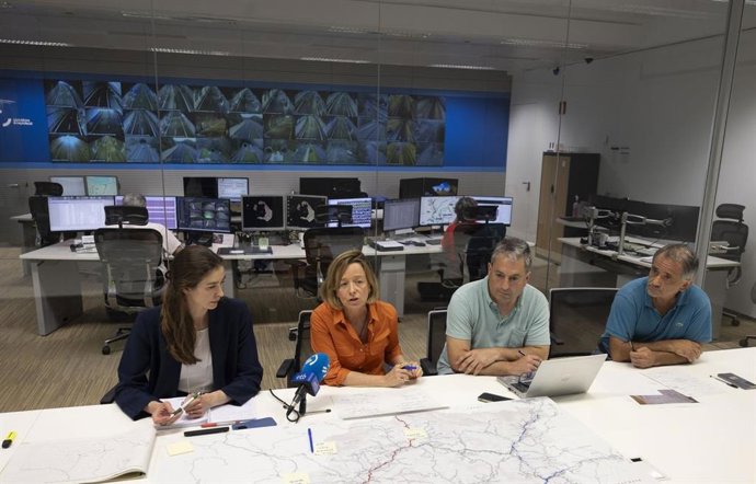 La diputada general de Gipuzkoa, Eider Mendoza, tras las inundaciones en Gipuzkoa