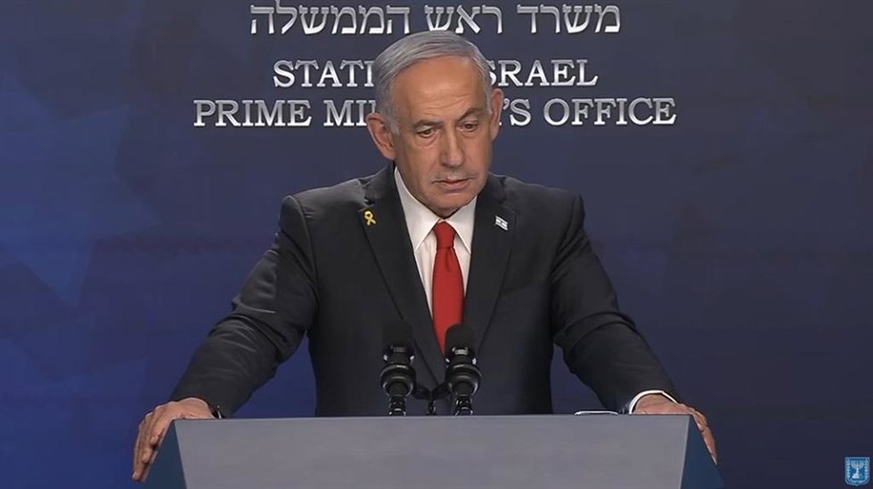 El primer ministro de Israel, Benjamin Netanyahu, en una rueda de prensa