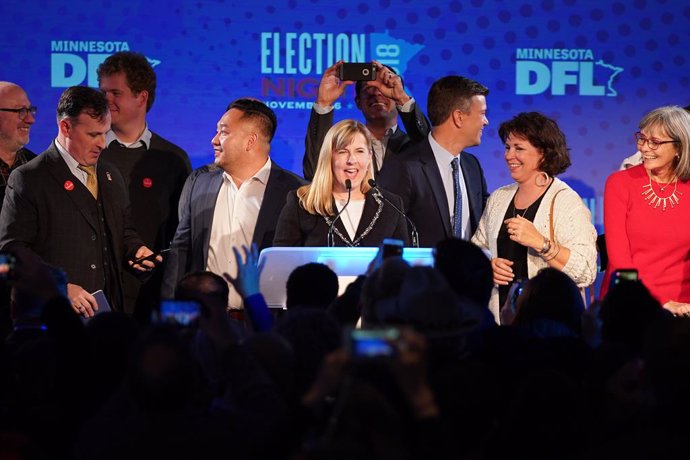 Archivo - November 7, 2018 - Minneapolis, MN, USA - Incoming state house majority leader State Rep. Melissa Hortman gave a victory speech Wednesday evening. ] ANTHONY SOUFFLE â€˘ anthony.souffle@startribune.com ....Democratic-Farmer-Labor Party candidates
