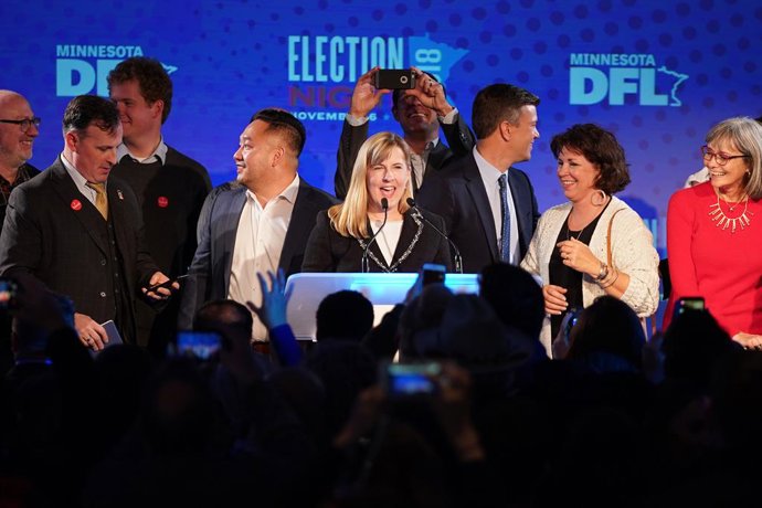Archivo - 7 de novembro de 2018 - Minneapolis, MN, EUA - A nova líder da maioria na Câmara Estadual, a deputada estadual Melissa Hortman, fez um discurso de vitória na noite de quarta-feira. ] ANTHONY SOUFFLE - anthony.souffle@startribune.com ....Candidat