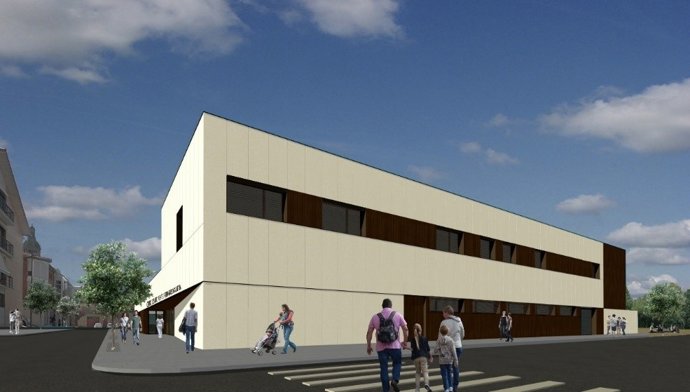 Recreación del nuevo centro de salud de Puente la Reina.