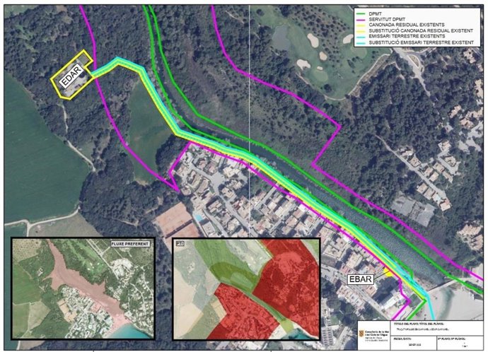 Plano de las actuaciones previstas en Canyamel.