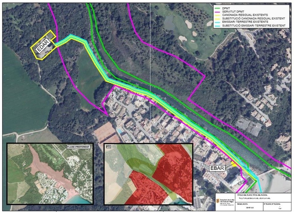 Plano de las actuaciones previstas en Canyamel.