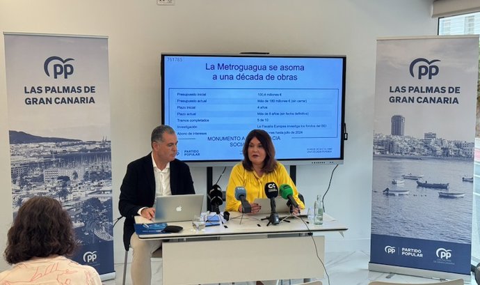 Rueda de prensa de la portavoz del PP en Las Palmas de Gran Canaria, Jimena Delgado,