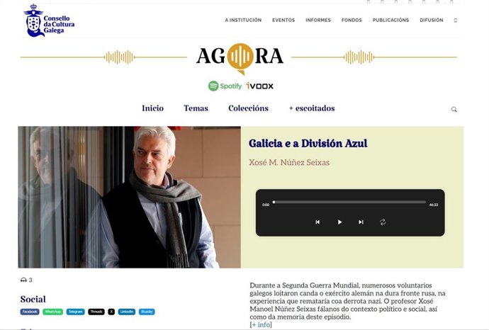 Novo pódcast con conferencias do Consello dá Cultura Galega