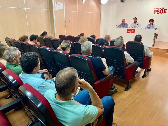 El secretario adjunto de Organización del PSOE-A, Alejandro Moyano, participa en un encuentro del PSOE-A en Granada con alcaldes y cargos socialistas de esta provincia y la de Almería acerca del virus del Nilo.