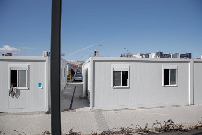 Archivo - Viviendas del Centro de Acogida Las Caracolas, a 2 de marzo de 2022, en Madrid (España).