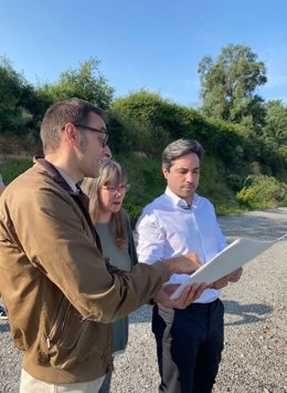 Visita del diputado de Movilidad Sostenible e Infraestructuras Viarias, Jon Nogales, al enlace de Armiñón