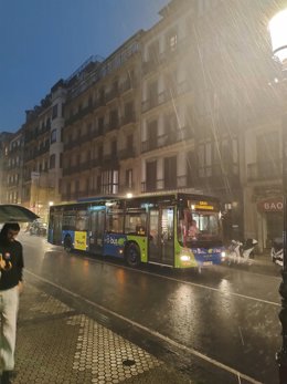 Lluvia intensa en San Sebastián