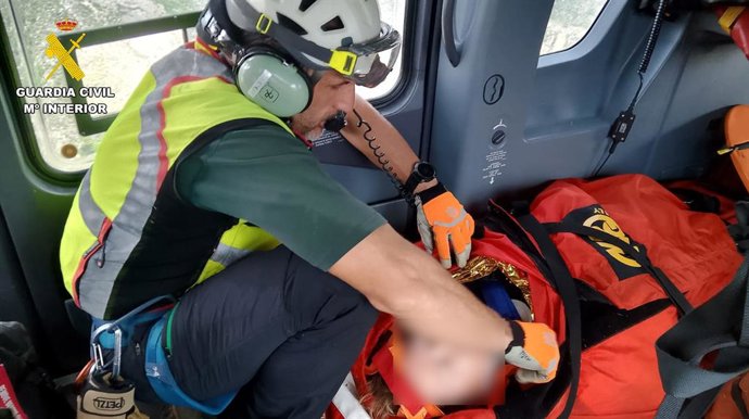 Uno de los rescates practicados por la Guardia Civil