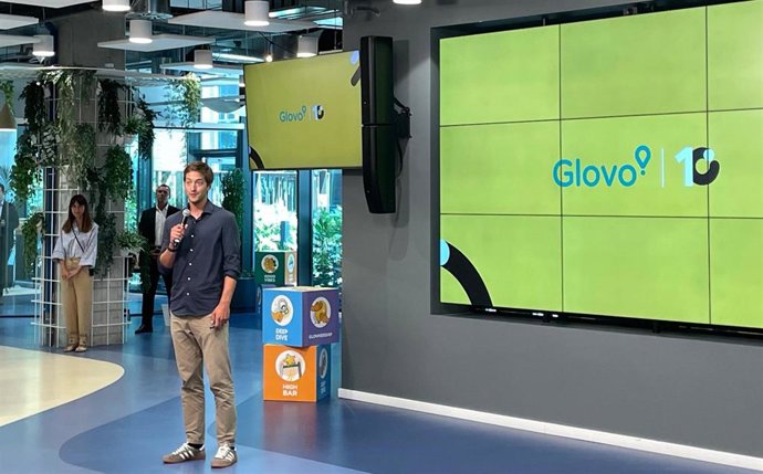 El ceo y cofundador de Glovo, Oscar Pierre, durante el acto del 10 aniversario de la compañía